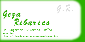 geza ribarics business card